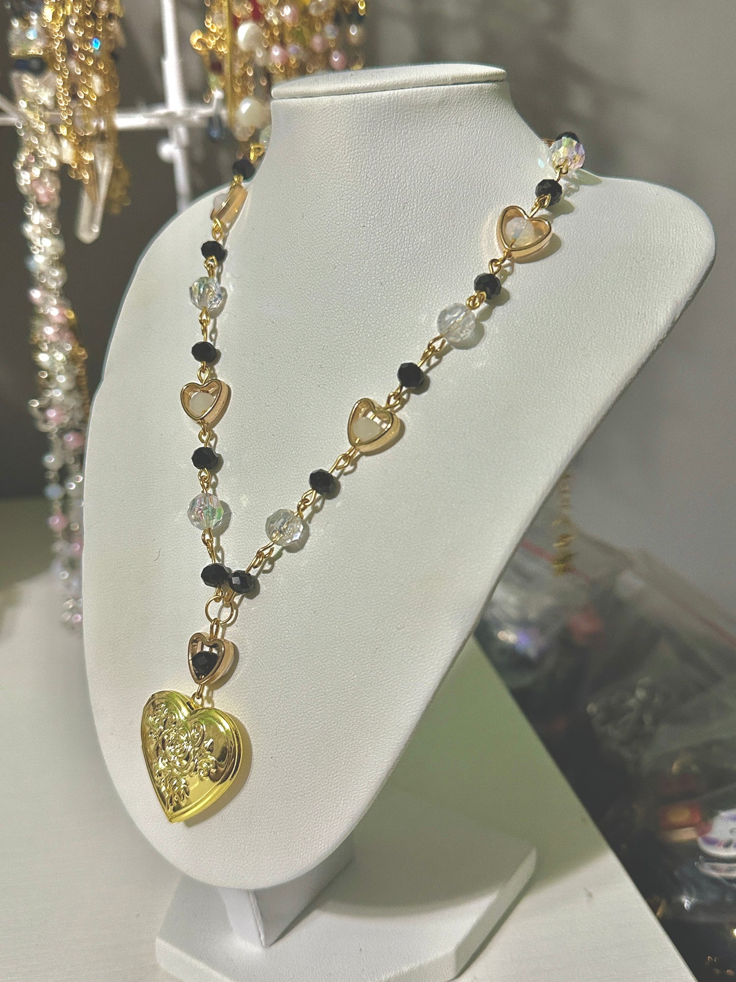 Shadow and light locket necklace