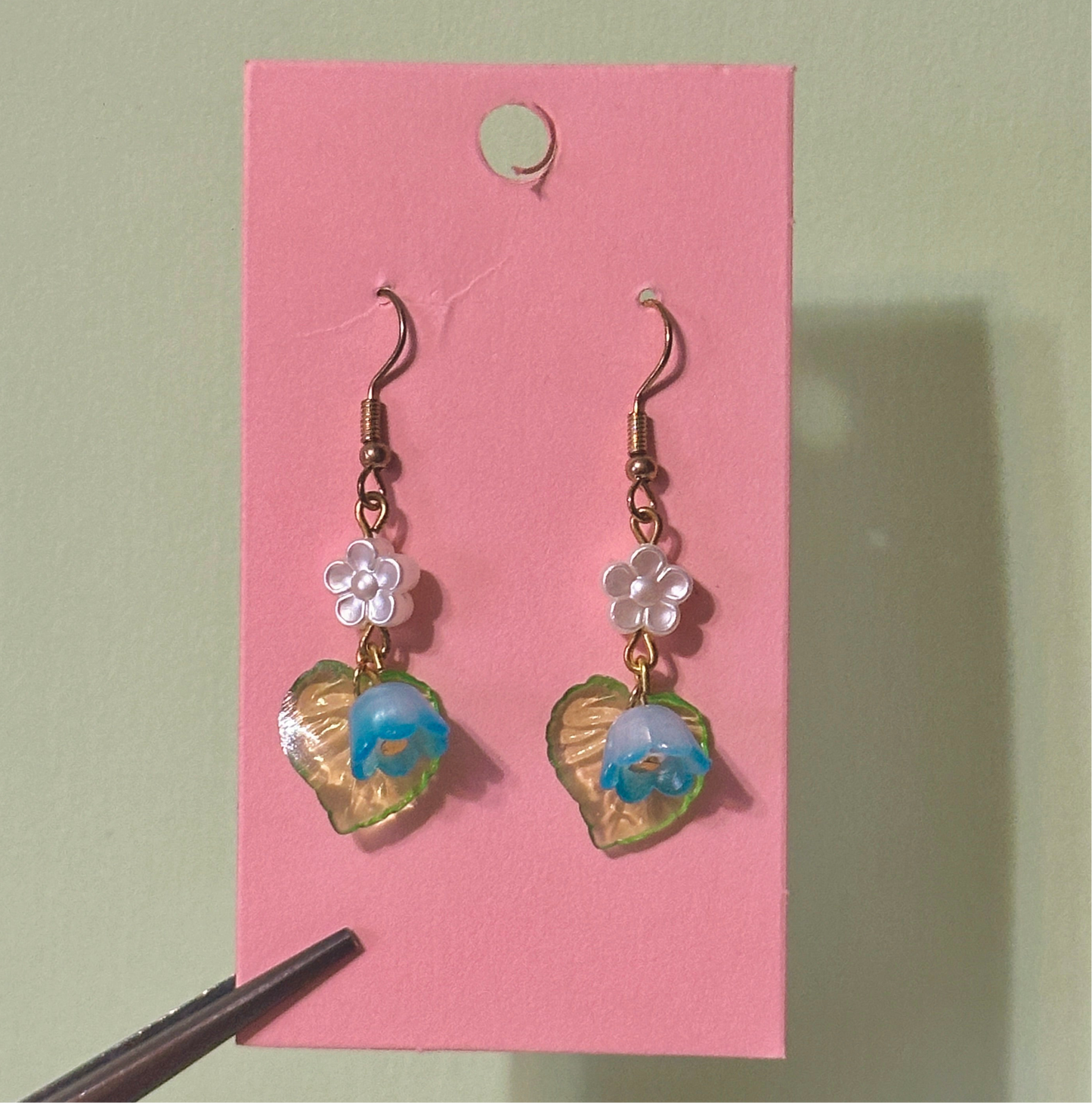 Blue flower earrings