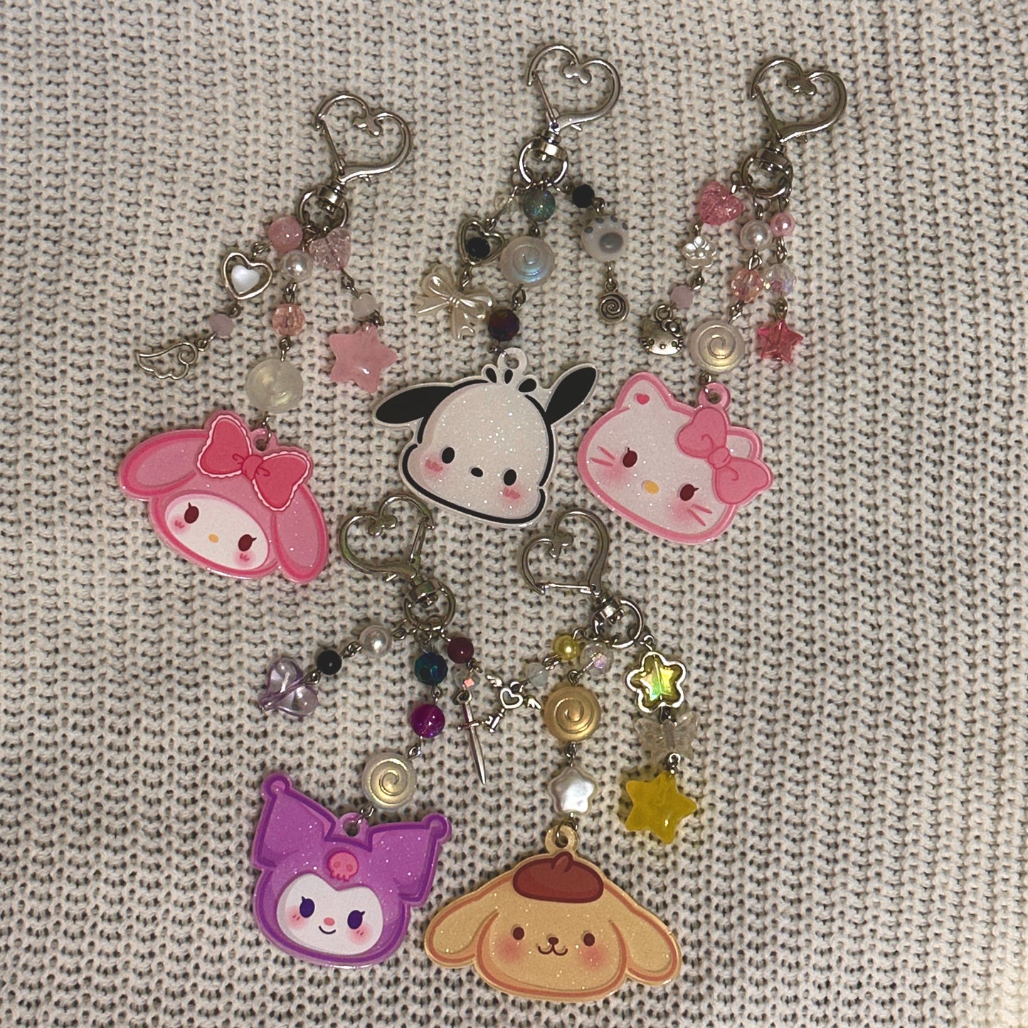 SILVER Sanrio beaded keychains