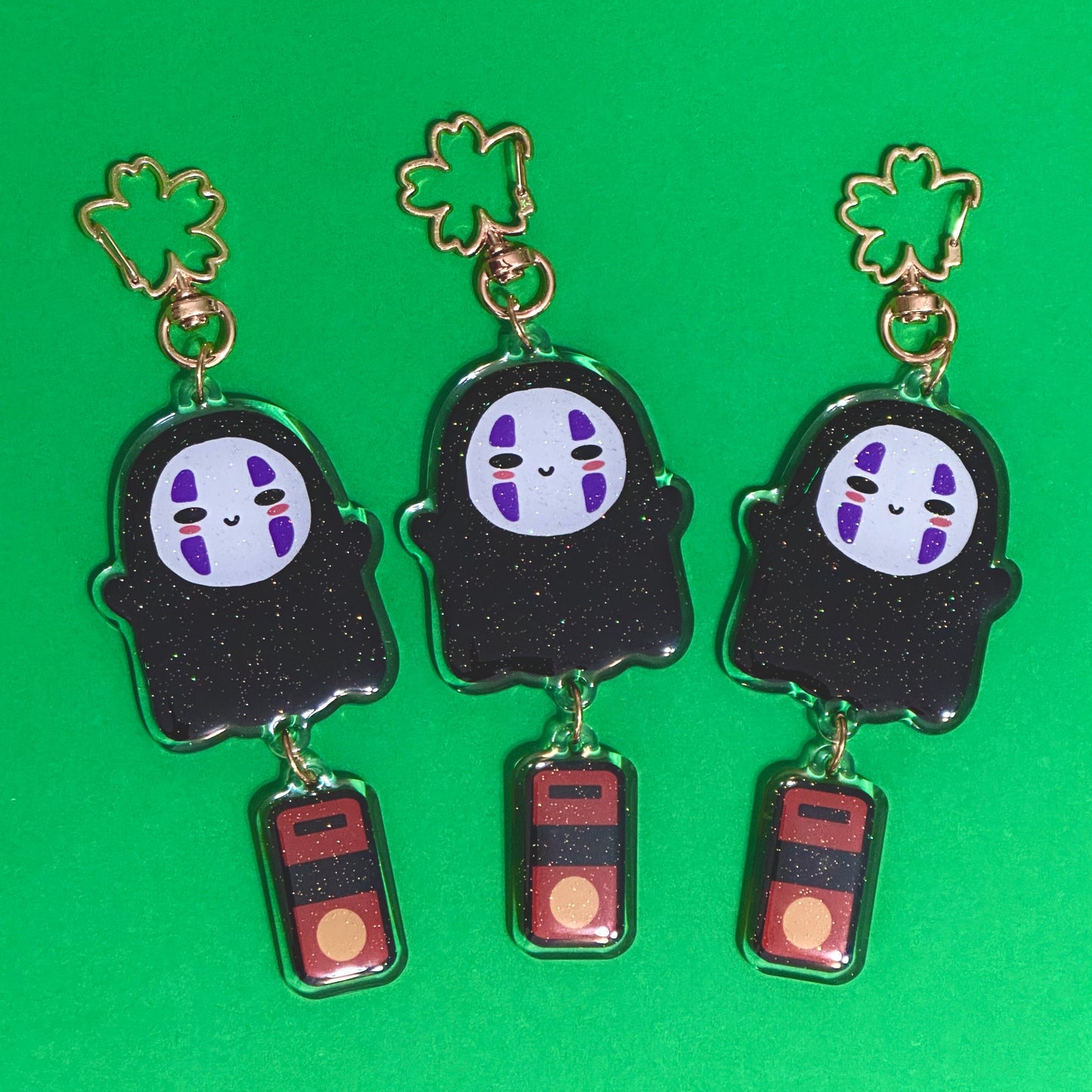 GOLD no face dangly acrylic keychains