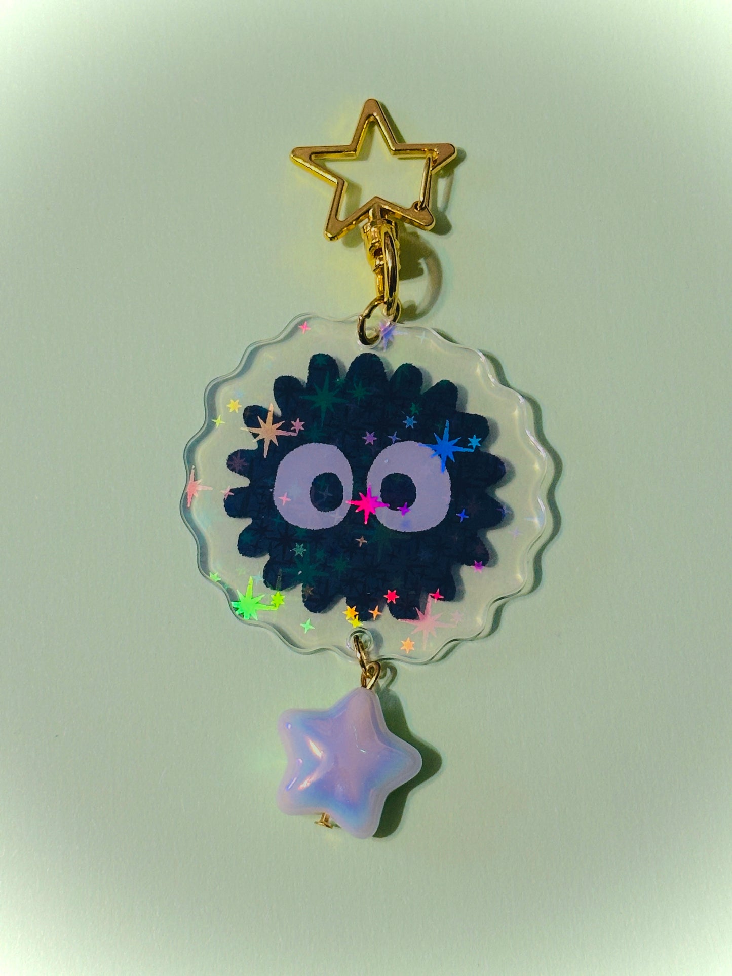 GOLD soot sprite holographic keychains