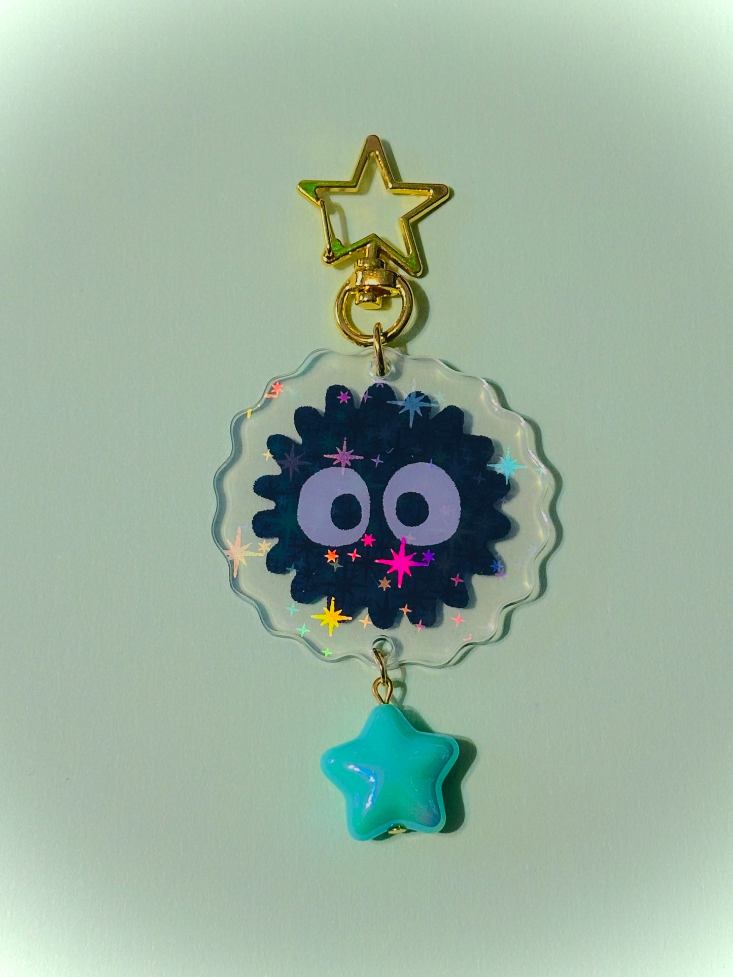 GOLD soot sprite holographic keychains
