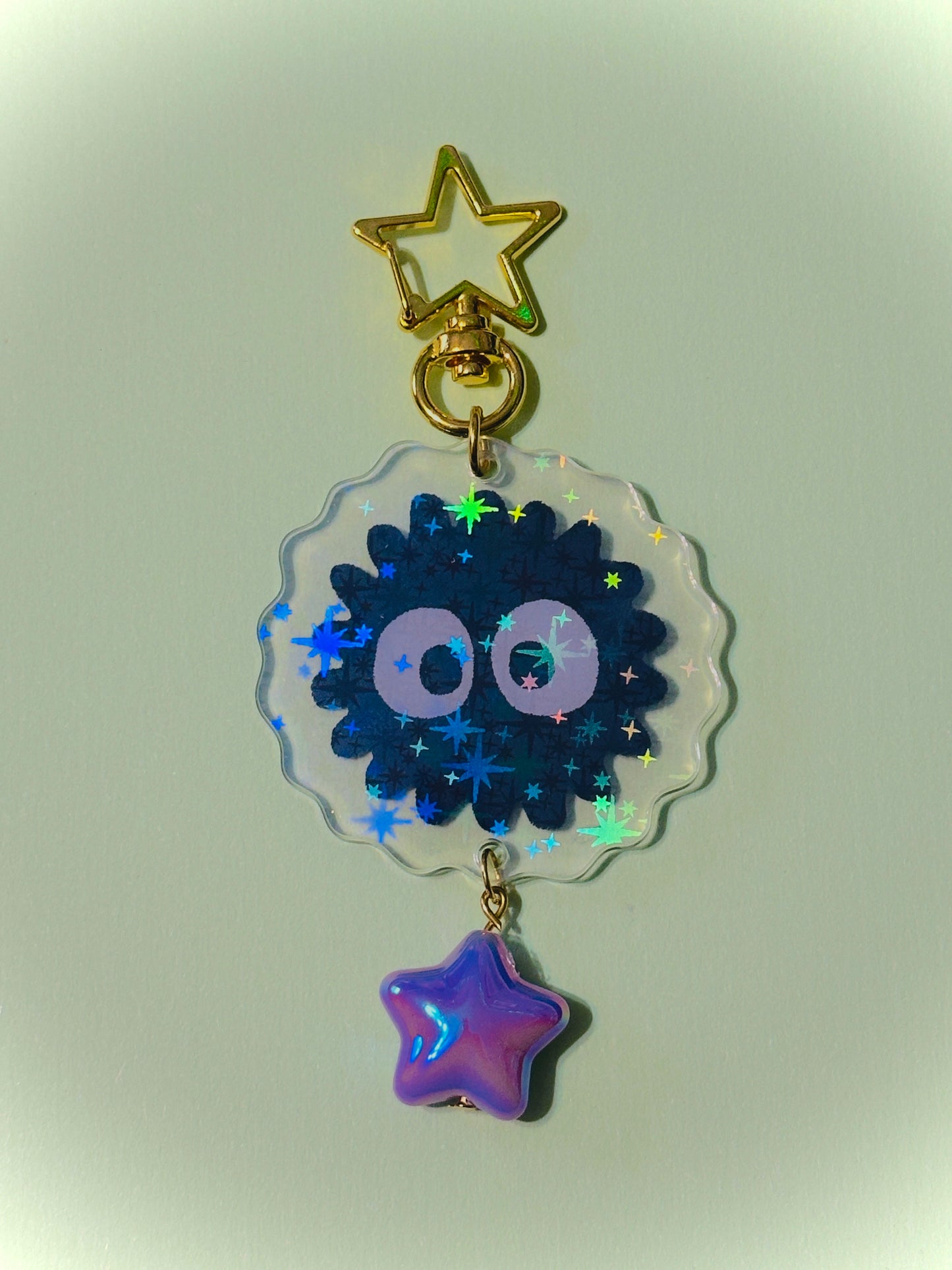 GOLD soot sprite holographic keychains