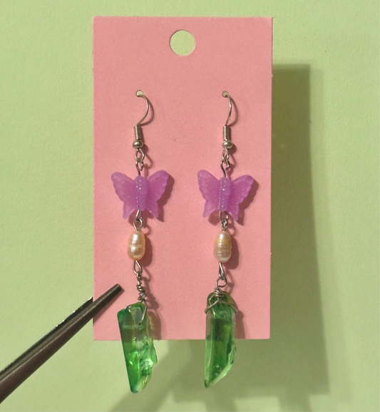 Butterfly crystal earrings