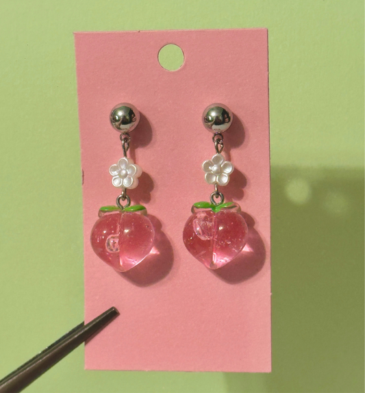 Peach earrings