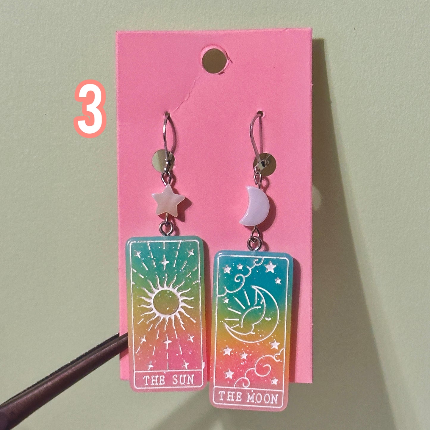 Resin tarot earrings