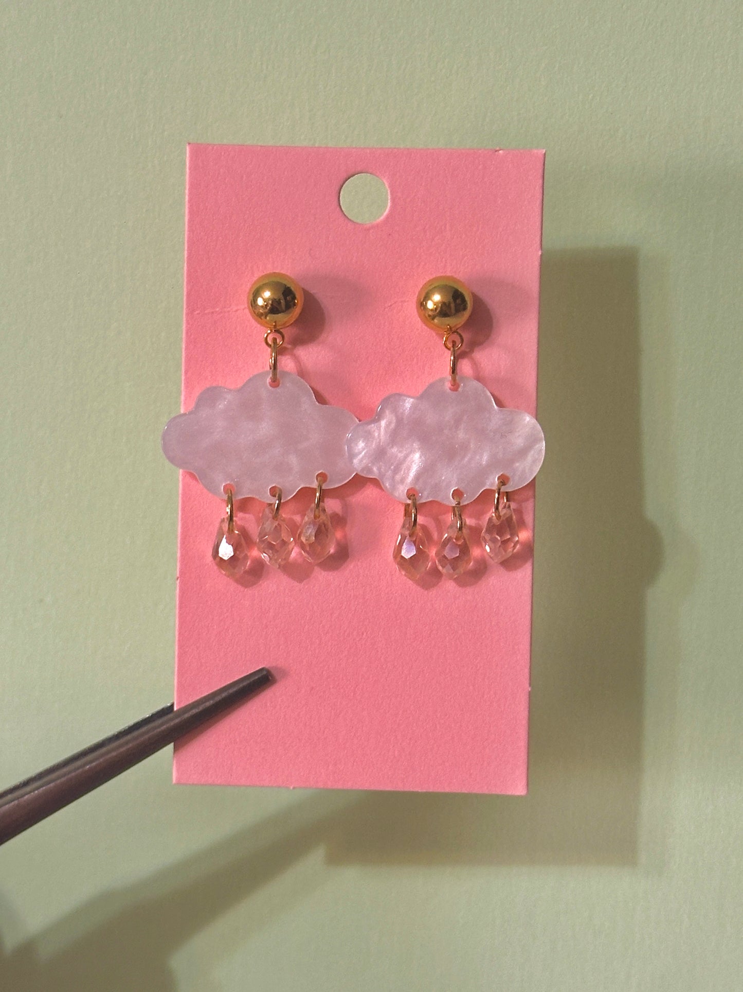 Pearl rain cloud earrings