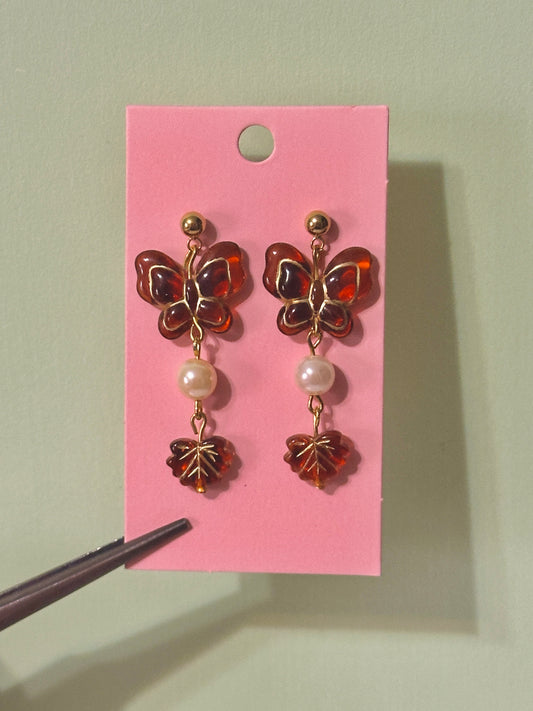 Autumn leaves butterfly earrings