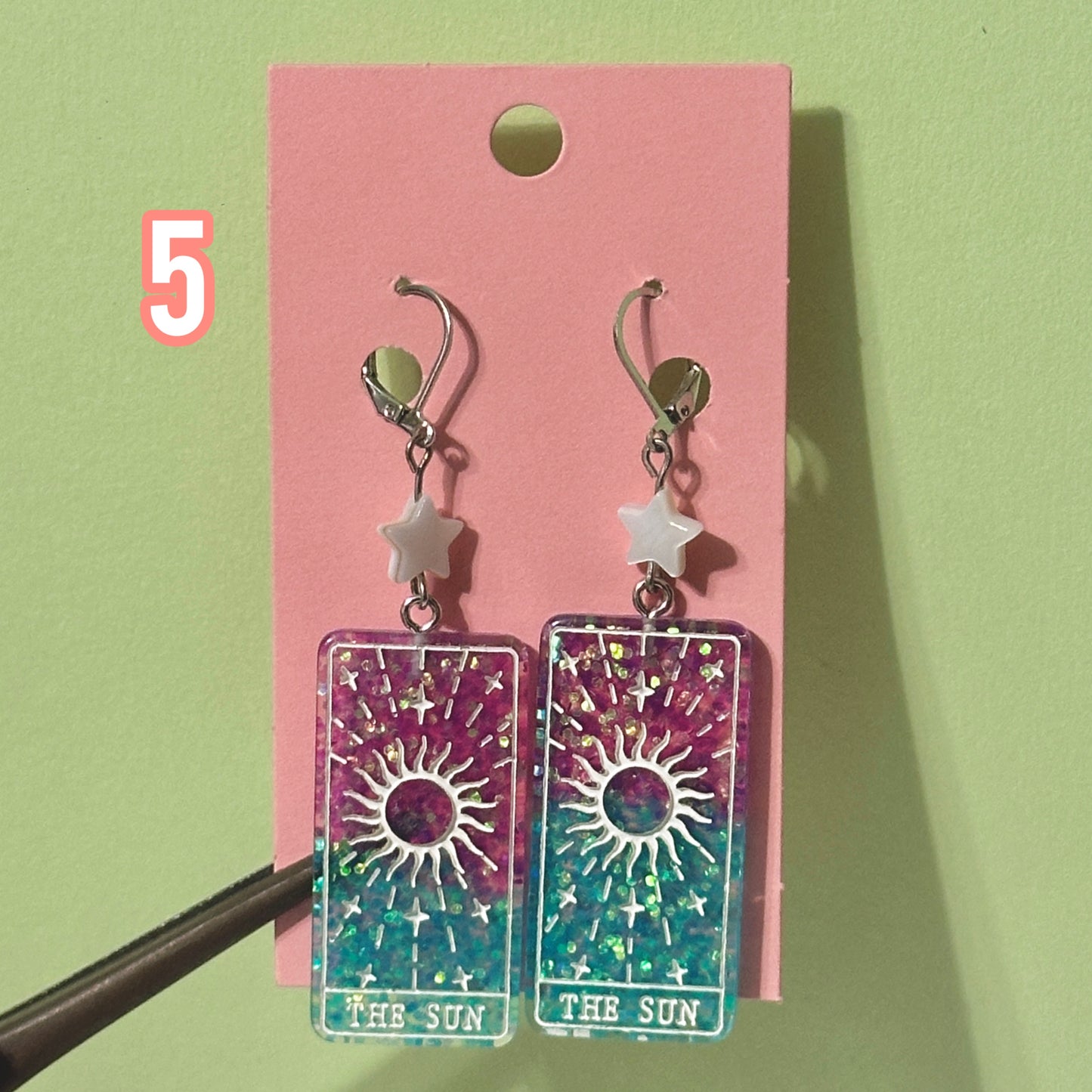 Resin tarot earrings