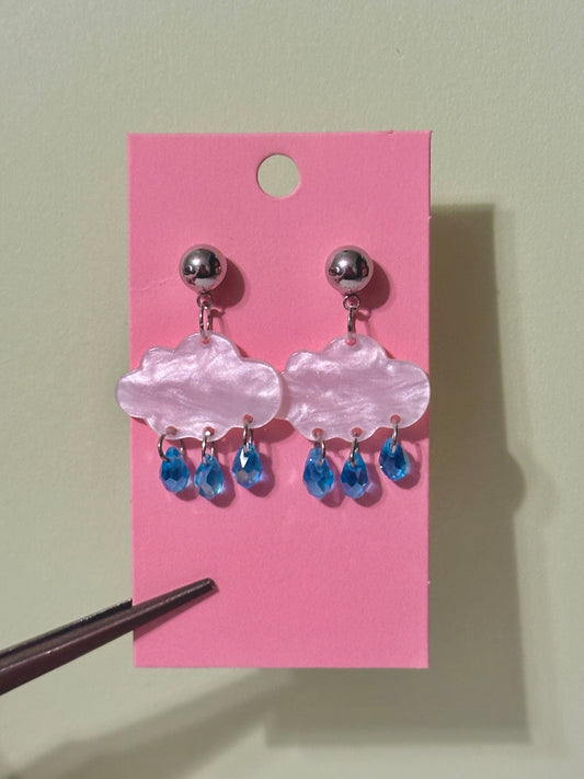 Pearl rain cloud earrings
