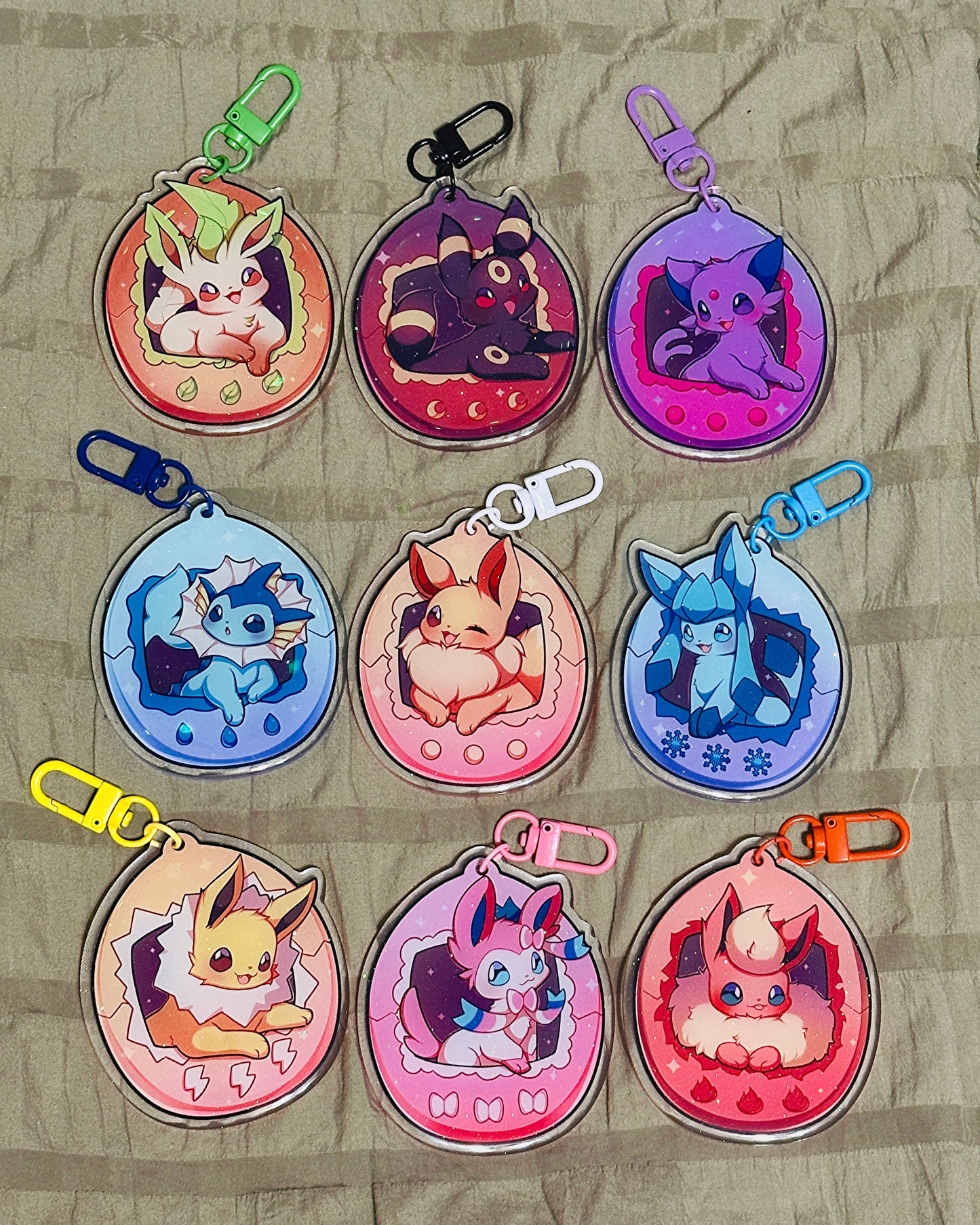 Eeveelution acrylic keychains