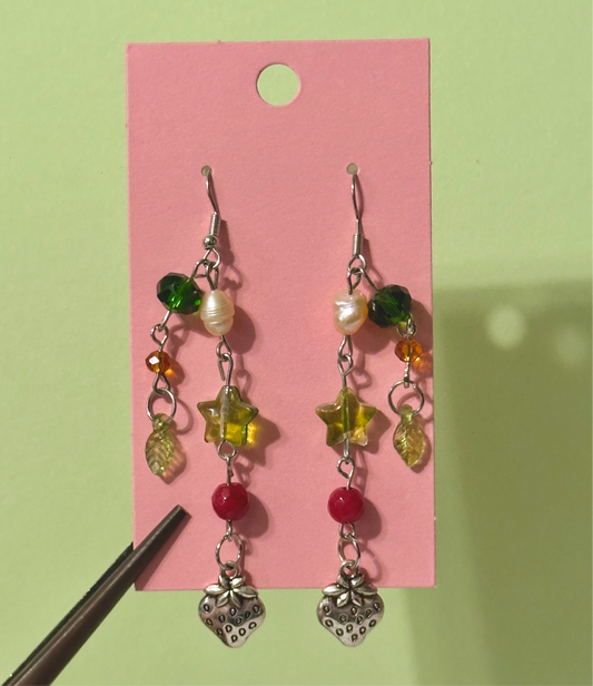 Strawberry garden earrings
