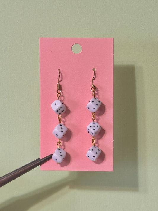 Dangly dice earrings