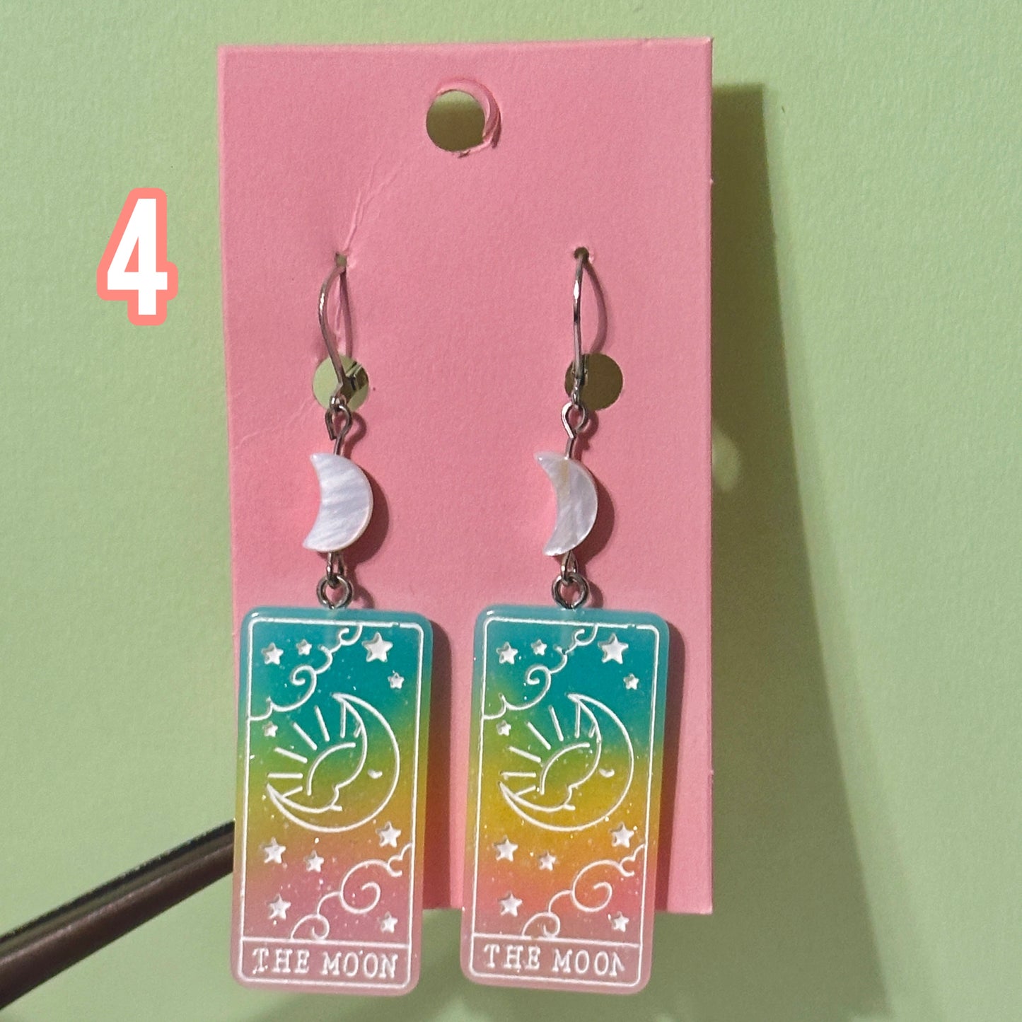 Resin tarot earrings