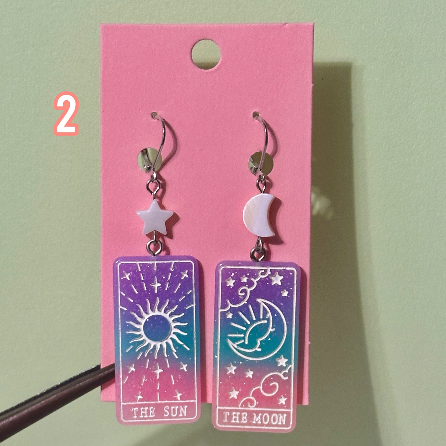Resin tarot earrings