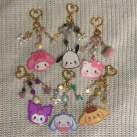 GOLD Sanrio beaded keychains